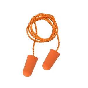 Bullet Type Noise-Reducing PU Earplugs With Nylon Cord Security Protection Product