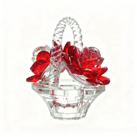Modèle de cristal 3D en forme de rose rouge en cristal HBL, gravure pour les amoureux, pour le salon, cadeaux de la Saint-Valentin, cadeaux de mariage