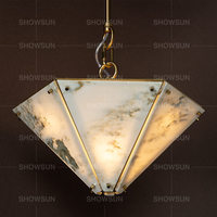 Nouveau Lustre de Luxe Unique en Pierre Naturelle, Suspension Moderne en Marbre pour Restaurant, Salle à Manger, Îlot de Cuisine, Chambre à Coucher