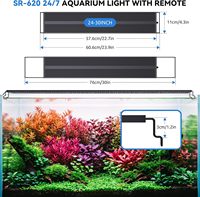 Lumière LED pour aquarium Seaoura SR-620 pour réservoir de 24 à 30 pouces, 30W, 168 LED, lumière de croissance des plantes à haut PAR avec télécommande, 9 couleurs