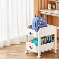 Chariot de rangement mobile à roulettes, étagère de rangement multi-niveaux sous le bureau pour sacs d'école, livres et collations