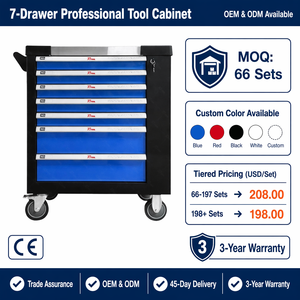 Coffret à outils sur roulettes RT TOOL avec jeu de douilles métriques et SAE de 268 pièces pour l'atelier de réparation automobile - Product Image 4