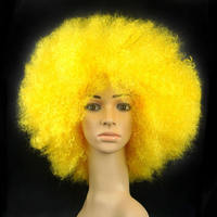 Grande perruque Afro moelleuse perruques de fête cheveux synthétiques accessoires d'activité drôles Halloween courte taille moyenne 15CM