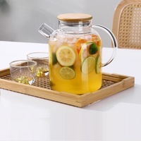 Ensemble de théière en verre transparent de luxe résistant aux hautes températures pour la maison et les fêtes, avec tasses, idéal comme cadeau