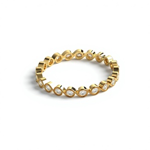 Vintage Infinity Twist 18K 14K Gold Plated Round Brilliant Cut Lab Grown Diamond <b>Ring</b> Wavy Eternity Band Textured Stackable <b>Ring</b> - Product Image 3