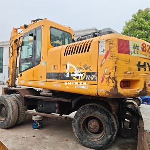 Excavatrice sur pneus Hyundai 210W-7 d'occasion, bon état, prix bas, couleur jaune, forte puissance de creusement, moteur et pompe inclus, garantie 1 an - Product Image 5