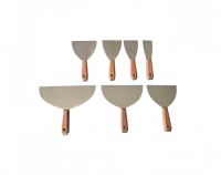 Spatule à lame large de 5 pouces en acier inoxydable avec manche en bois, grattoir à peinture, outil manuel pour le lissage des murs et le plâtrage