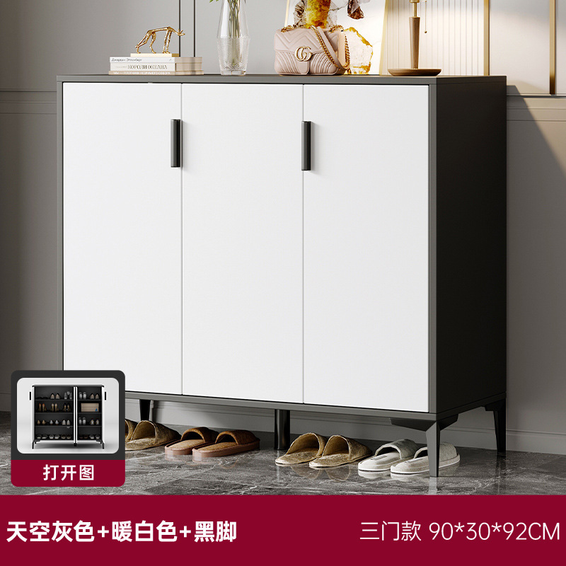 [Three-door style] Sky gray and warm white 90*30*92cm