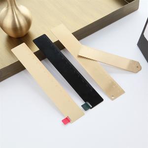 MAXERY Règle en laiton doré Règle droite pratique Outils de dessin Vintage Métal Cuivre Signet Échelle Gravée Règle - Product Image 1