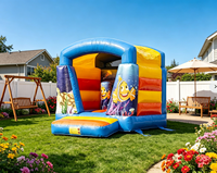 Château gonflable commercial en PVC sur le thème des tortues et des poissons sous-marins, écologique, 4x4x3m, pour enfants, aventure océanique