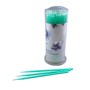 Hisopos de algodón con varillas verdes superfina para uso cosmético y aplicación de esmalte de uñas - Product Image 1