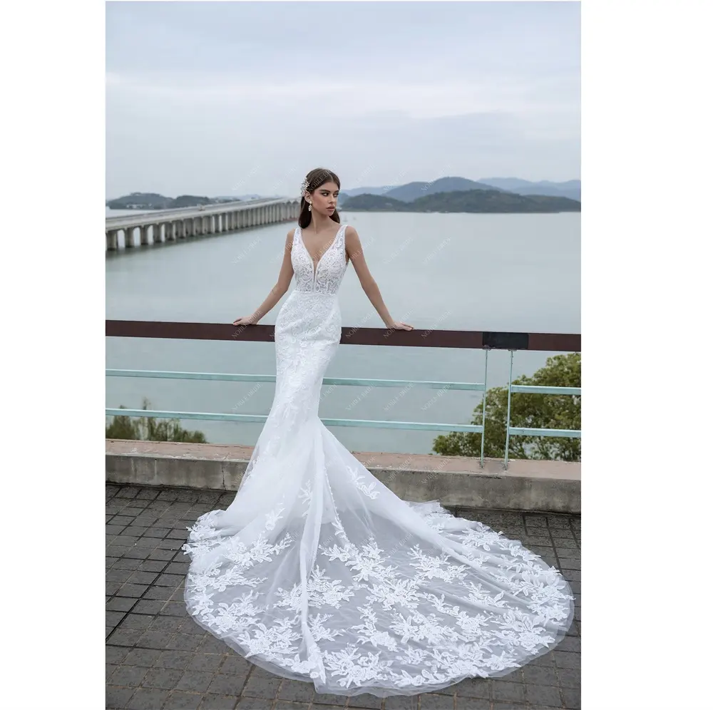mermaid trumpet lace wedding dress
