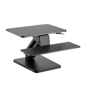 坐立办公桌转换工作站符合人体工程学的气弹簧办公家具现代桌面工作站黑色16毫米 (0.63 ")