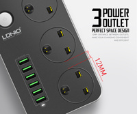 LDNIO SK3662 2500W UK Prise de courant 6 Ports USB-A Prise d'extension avec câble de 2M et interrupteur de sécurité Prix de gros d'usine