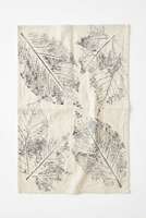 Essuie-tout en coton écologique à motif squelette de feuille, aspect métallisé, pour une décoration de cuisine moderne