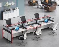 Bureau de travail moderne pour le personnel 2/4/6/8 sièges Table de bureau Mobilier de bureau Bureau d'ordinateur pour les employés