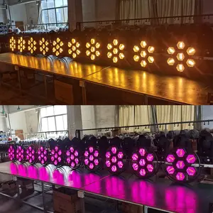 ไฟเวทีแบบมืออาชีพไฟ LED 7หัวไฟเอฟเฟกต์พื้นหลังแบบย้อนยุคไฟ LED สำหรับปาร์ตี้คลับ