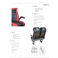 Siège de bus de luxe Star Vip en cuir PVC jaune/noir avec rail coulissant côté passager, certifié Gemlik Port ISO9001, modèle 11