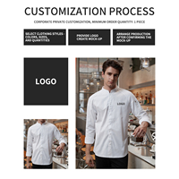 Veste de chef unisexe à manches longues, simple boutonnage, uniforme de cuisine pour hommes, veste de chef pour restaurant et bar