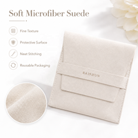 Pochette en microfibre suédée avec rabat, logo personnalisé, estampage à chaud, impression soyeuse, OEM ODM