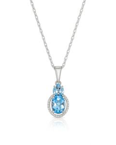 Finearth Ventures Blue Topaz Marquise-ตัดจี้เงินสเตอร์ลิงคลาสสิกออกแบบเสน่ห์รัศมี-ผู้หญิง unisex เครื่องประดับสำหรับ - Product Image 3