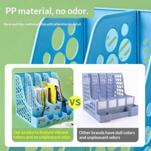 Wholesale Plastic Thickened Document Rack <b>File</b> Basket Storage Box Office Supplies Desktop <b>Organizer</b> Large-Capacity Book Stand - Product Image 3