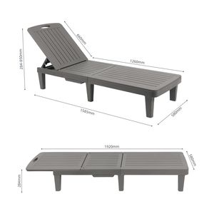 كرسي استرخاء بلاستيكي قابل للطي للاستخدام الخارجي - كرسي محمول للحديقة وحمام السباحة والشاطئ - Product Image 5