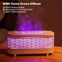 Diffuseur d'arômes à flamme ultrasonique WMK avec logo personnalisé, humidificateur d'aromathérapie, 120 ml, mini USB, 7 couleurs de lumière LED, avec CE RoHS FCC