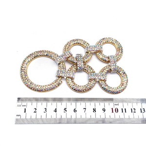 2024 nuevo caliente Aurore Boreale Cristal Diamantes de imitación accesorios de baño Aleación de Metal círculo Bikini conector anillo hebillas cinturones bolsas - Product Image 5