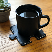 Ensemble de dessous-de-verre amusants en cuir PU, imperméables, pour café, thé, protection de table à la maison ou au bureau, protège-tables pour tasses à café