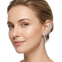 EZ196 Anting Zirkon Bintang Mode Desain Trendi Baru Perhiasan Perak Sterling Gaya Mewah