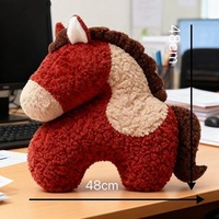 Cojín Creativo con Forma de Caballo, de Felpa, para Sofá, Sala de Estar, Decoración de Primavera, Regalo de Año Nuevo, Cojín para Auto, 7d