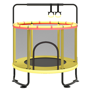 PVC çerçeve koruyucu Net basketbol potası ve Bungee atlama yatağı ile çocuklar için Premium kapalı katlanabilir trambolin - Product Image 4