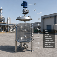 Cuve de mélange pour la fabrication de shampoing 100L-2000L en acier inoxydable, cuve de mélange sanitaire pour détergent liquide avec chauffage