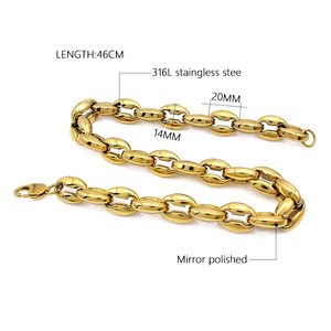 قلادة لعيد الحب على شكل حبوب القهوة الكلاسيكية قلادات مجوهرات عصرية على شكل حبوب القهوة قلادة من الفولاذ المقاوم للصدأ 2024 - Product Image 3