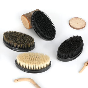 360 곡선 각도 브러시 강화 나일론 및 멧돼지 강모 웨이브 브러시 손잡이 나무 머리 연장 브러시 - Product Image 4