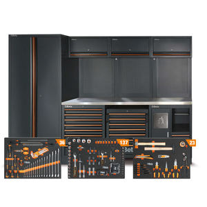 Muebles de taller Beta C45PROX 2955x495x2000mm con tapa de acero inoxidable completo con 196 herramientas - Product Image 1