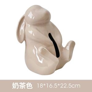 Boîte à mouchoirs en céramique <span class=keywords><strong>domestique</strong></span>, boîte à mouchoirs en forme de <span class=keywords><strong>lapin</strong></span> blanc couvercle de boîte à mouchoirs animal créatif personnalisé - Product Image 4