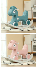 Mainan Anak Kecil Skuter Goyang Bayi Kuda Goyang Desain Baru Multifungsi Skuter Mainan Anak-anak dan Kuda Goyang Plastik - Product Image 5