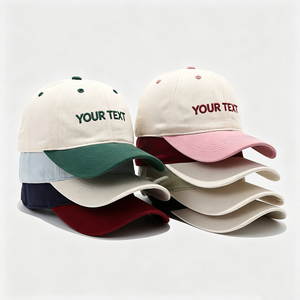 Gorra de Béisbol Clásica de Dos Tonos, Sin Estructura, de Algodón, Personalizable con Logotipo Bordado, para <span class=keywords><strong>Hombre</strong></span> y Mujer - Product Image 2