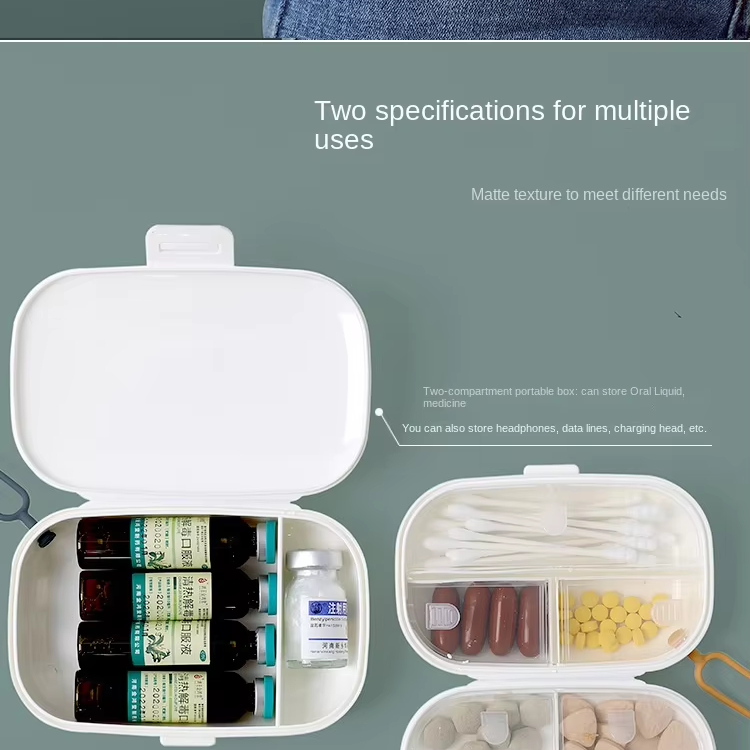 7-grid Multi-functional Portable Mini Medicine Storage Box Sealed Moisture-proof Foldable Travel Carry-on Outdoor square PP