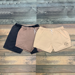 Pantalones Cortos Deportivos Casuales para Hombre, Cintura Media, Verano, Venta al Por Mayor, Logotipo Personalizado, Estilo Básico, Color Gris Oscuro, Ligeros, Lavados - Product Image 1
