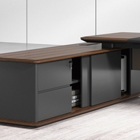 Mobilier de bureau de luxe poste de travail en bois table de bureau du directeur en forme de L bureau de direction de patron au design moderne