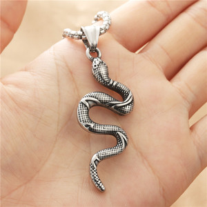 <b>Snake</b> Pendant Necklace Stainless Steel Men's Animal Retro Punk Style 190109 - Product Image 3