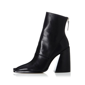 Stivaletti in pelle <span class=keywords><strong>Beige</strong></span> personalizzati da <span class=keywords><strong>donna</strong></span> Casual al ginocchio con tacco grosso e punta quadrata alla moda per l'inverno - Product Image 1