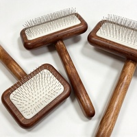 Produit de nettoyage et toilettage chien animal Peigne anti poils pour animal chat bois Brosse à épingles pour chien