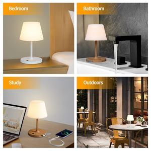 Lampe de douche moderne simple rechargeable et étanche, lampe de table pour lecture, chambre à coucher, salon, lampes à piles IP44 - Product Image 5