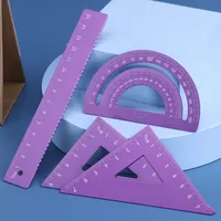 स्कूल की आपूर्ति स्कूल के बच्चों के लिए प्लास्टिक त्रिकोण ज्यामिति सेट शासकों चांदा गणित ड्राइंग उपकरण ज्यामिति बॉक्स