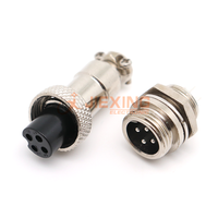 GX16 Fiche d'air 16mm Connecteur de câble M16 4pin 4P Femelle Plug + Male Socket Full Set Metal