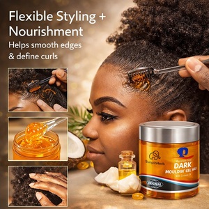 Cera en Gel de Coco Dark Moroccan Oil, Fijación Máxima, Sin Residuos, Control de Bordes, Gel Estilizador para Trenzas, Locs y Cabello Afro, Suministro a Granel - Product Image 6